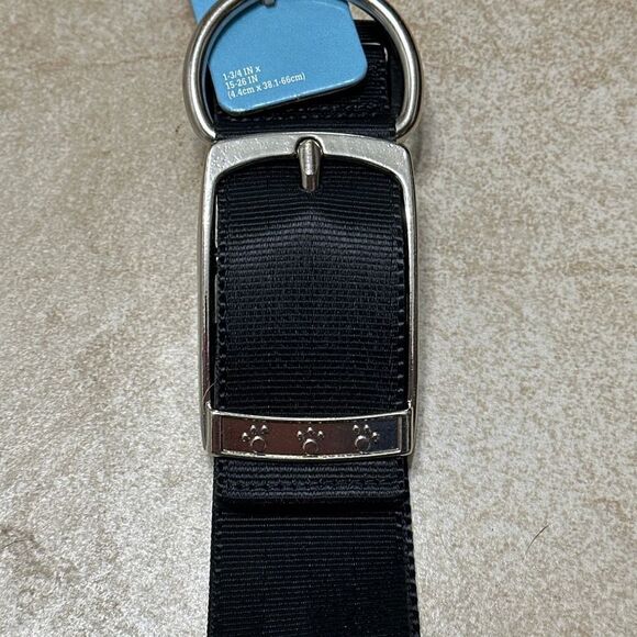 Vibrant Life Solid Nylon Dog Collar With Metal Clasp, Black, Large 4.4 CM - Picture 5 of 5